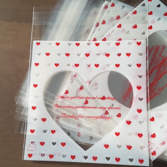 25 pcs Little Heart Clear Bags 3.94"x3.94" inches - Picture 3 of 11
